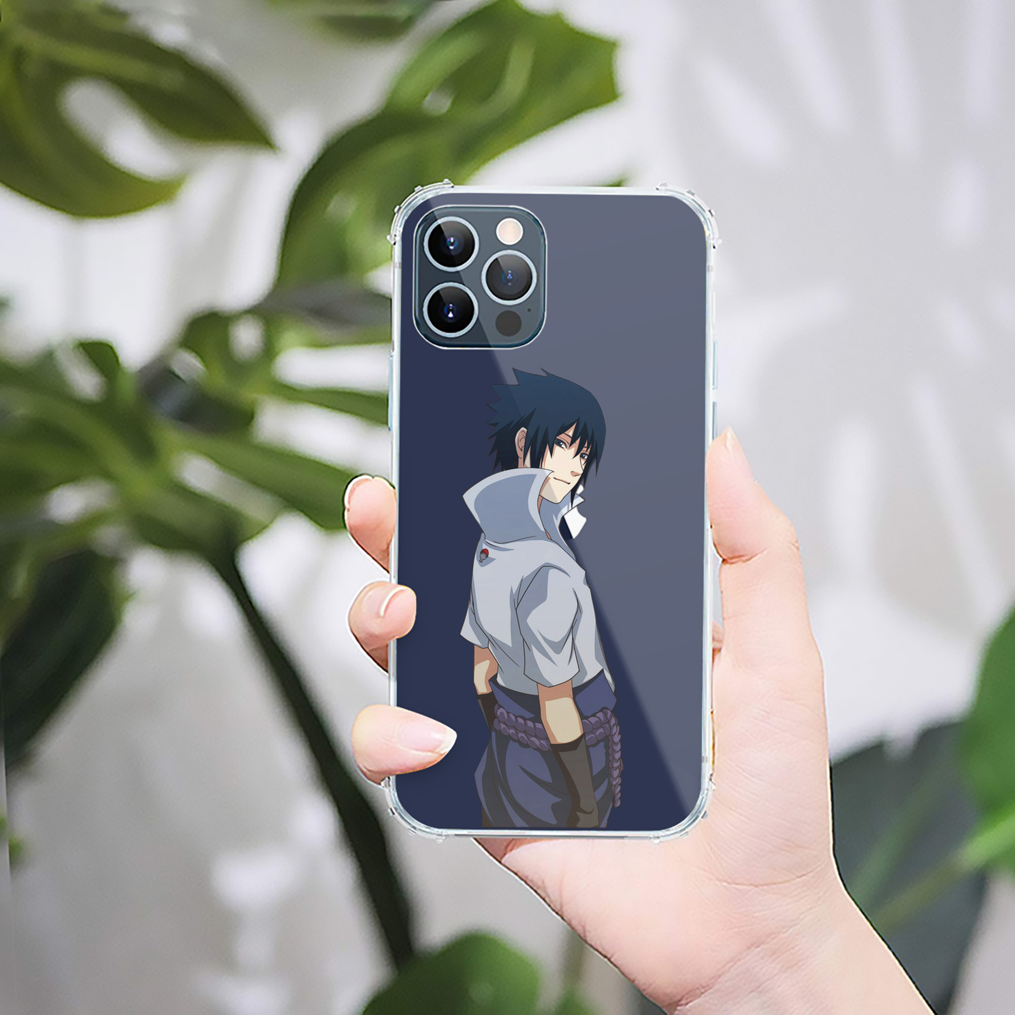 （画像用） NARUTO -ナルト- うちは サスケ Uchiha Sasuke 【iPhone 12シリーズ対応】透明スマホケース（クリアソフトケース）